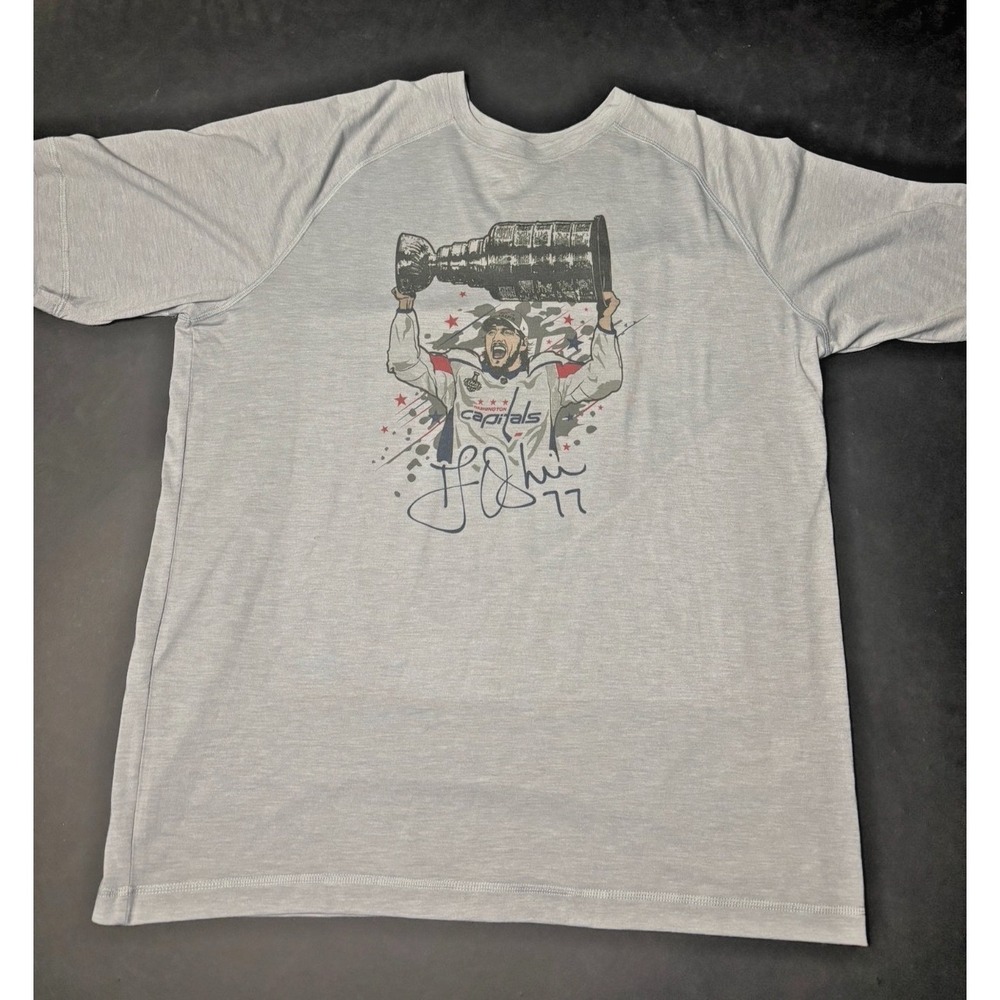 TJ Oshie 77 Stanley Cup Hockey Graphic Shirt Men's XL Gray Sport-Tek